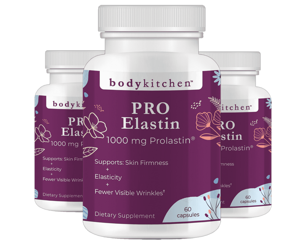 Three bottles of Body Kitchen Pro-Elastin