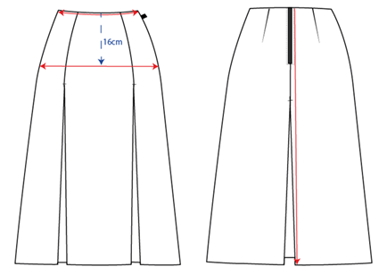 PERFORMANCE TWILL BOX PLEAT SKIRT