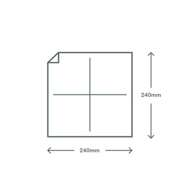 Cocktail Napkin | 2 Ply | 1/4 Fold | 24x24cm | Edge Embossed | Black
