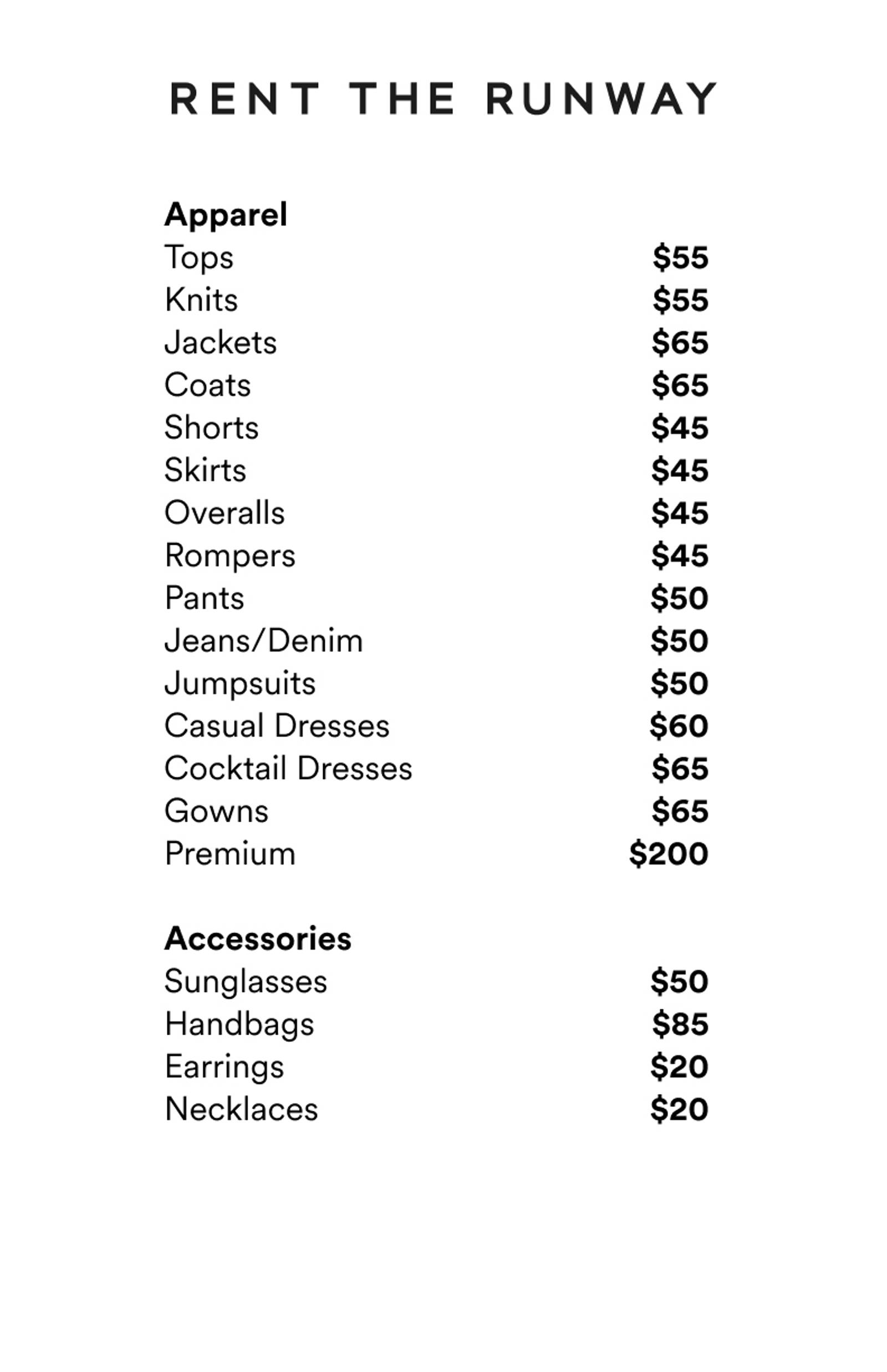 Price list