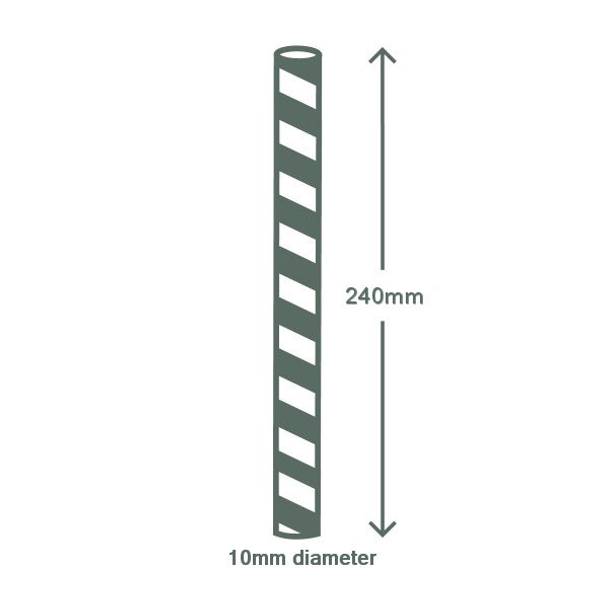 Paper Straws Jumbo 10 x 240mm - White/Red Swirl