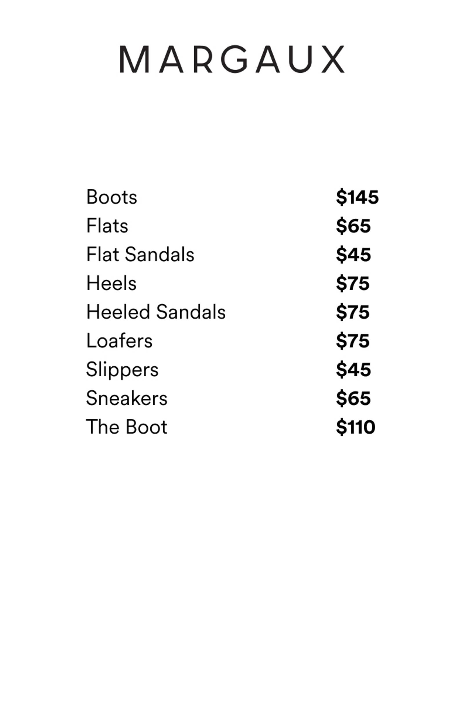 Price list