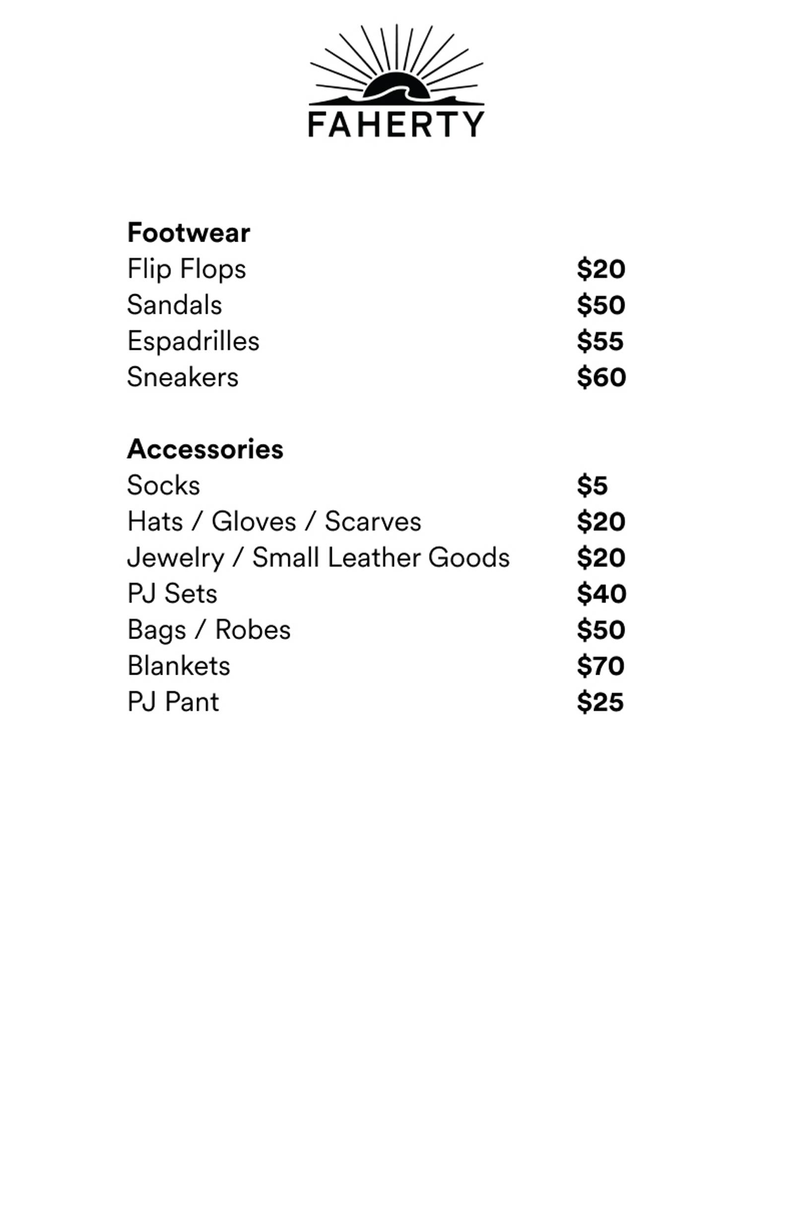 Price list