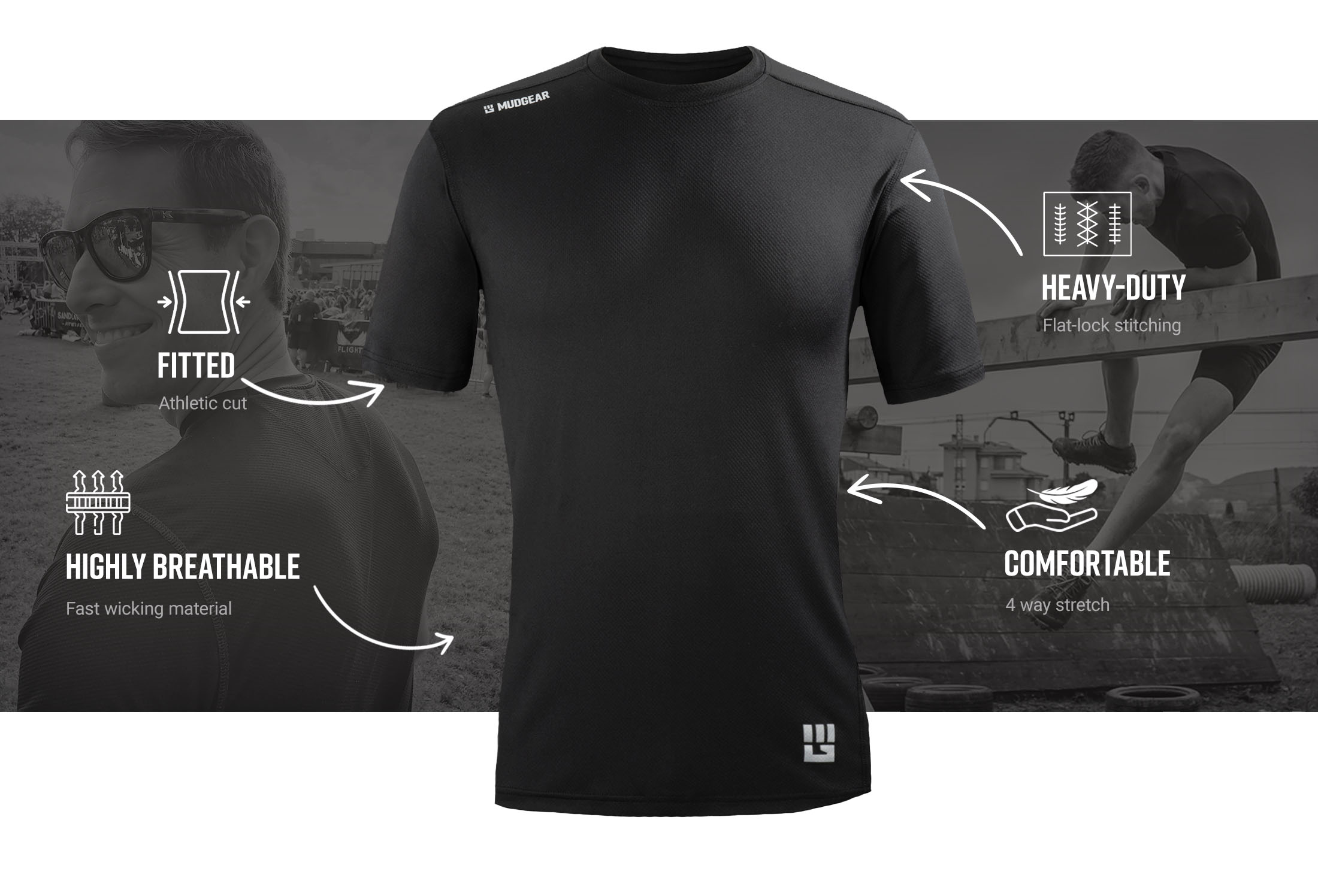 Infographic of Men's Fitted Performance Shirt VX - Short Sleeve (Tornado Gray)