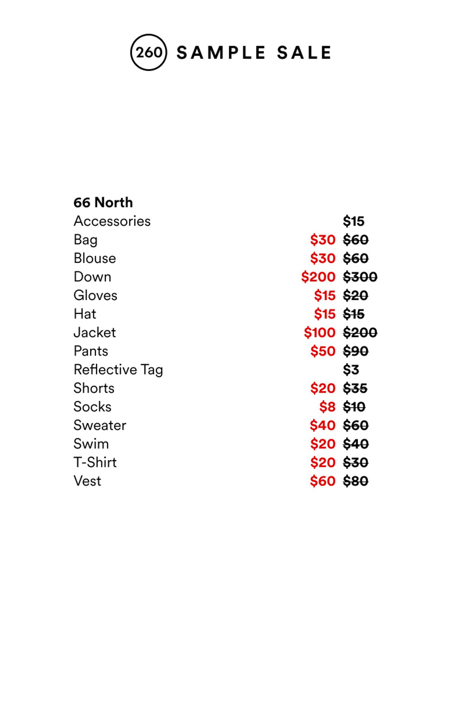 Price list