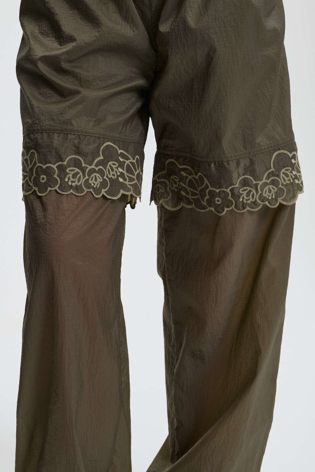 【Cecilie Bahnsen】BIANCA PANTS BIANCA | JOGGERS EMBROIDERED RIPSTOP OLIVE