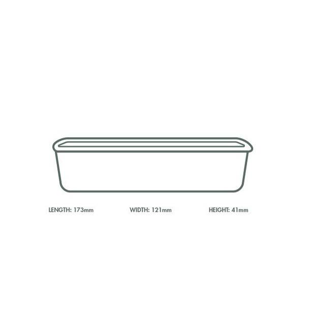 500ml / 16oz Rectangular Paper Takeaway Container - Aqueous Lined - Black