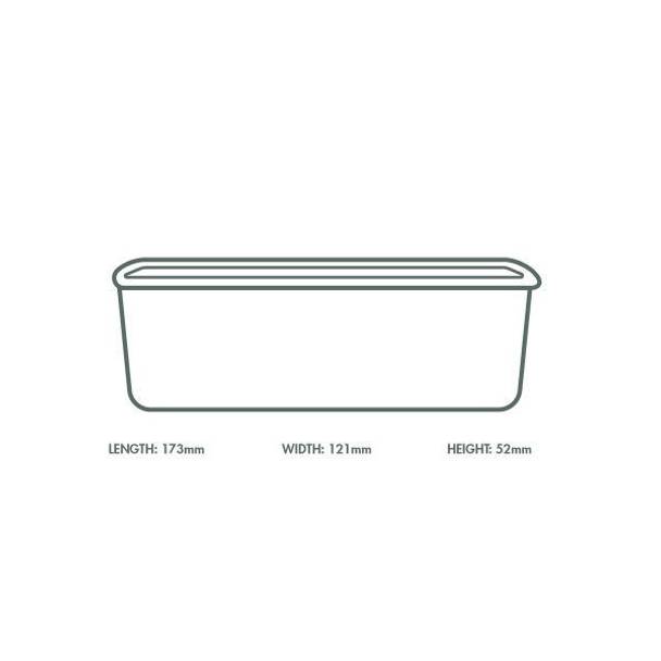 650ml / 22oz Rectangular Paper Takeaway Container - Aqueous Lined - Black