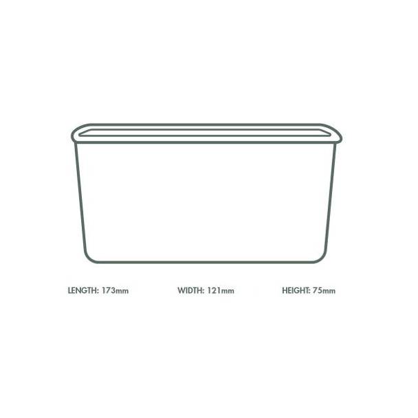 1000ml / 34oz Rectangular Paper Takeaway Container - Aqueous Lined - Black