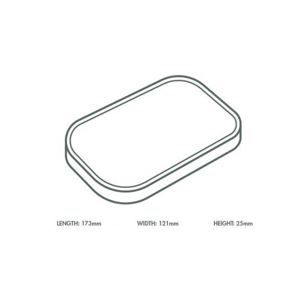 Rectangular Paper Lid - Aqueous Lined - Black