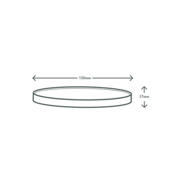 Round Paper Lid - Aqueous Lined - Black - 150 Series