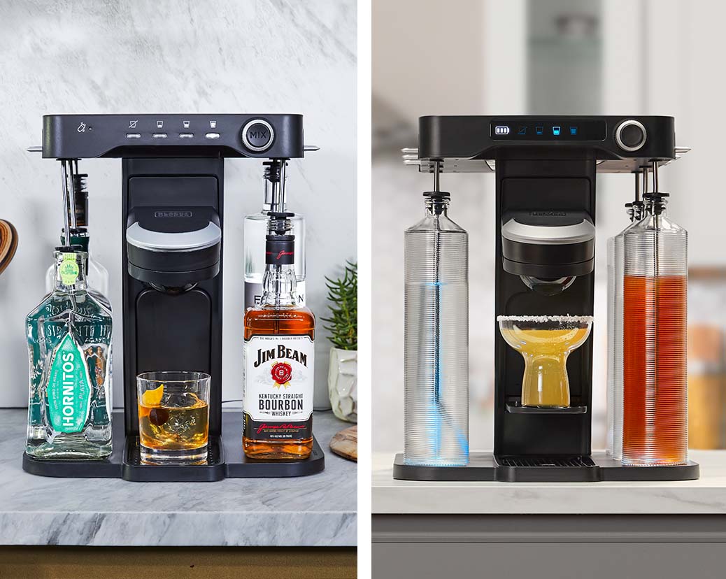 bev by Black and Decker cocktail maker in corded and cordless versions side by side