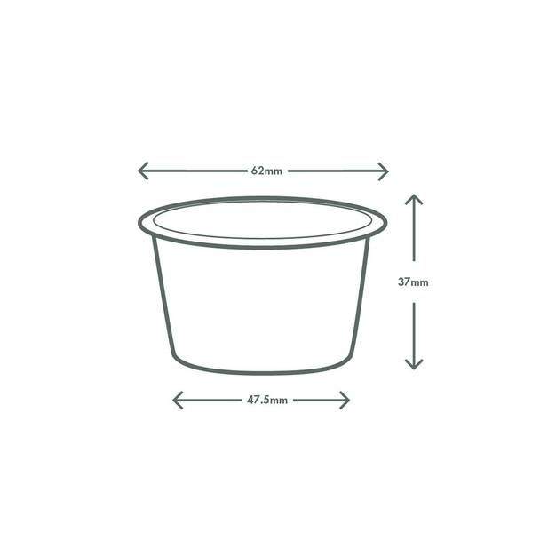 2.5oz (75ml) Paper Sauce Pot - Kraft