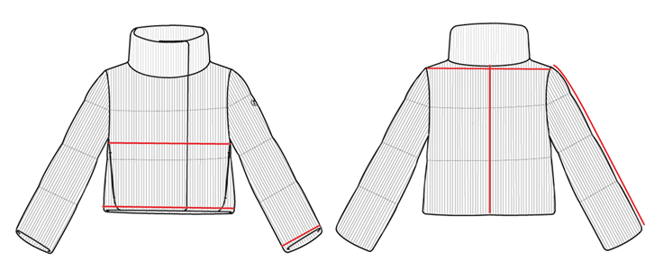 CROPPED CORDUROY DOWN JACKET