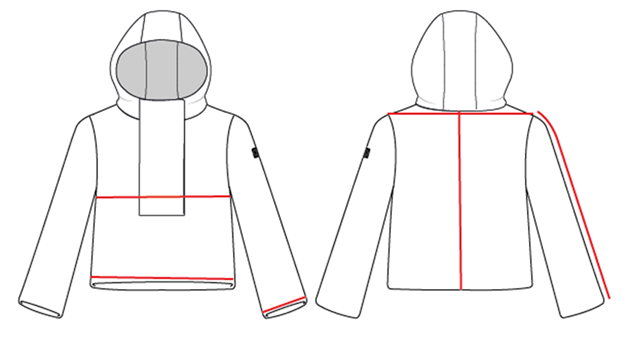 HOODED FLEECE PULLOVER