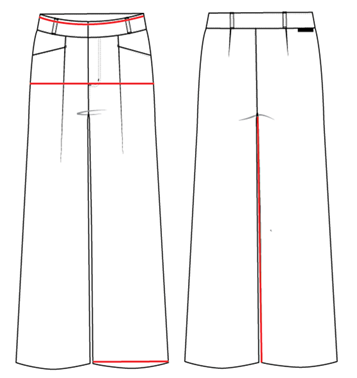 WOOL BLEND WIDE LEG TROUSER
