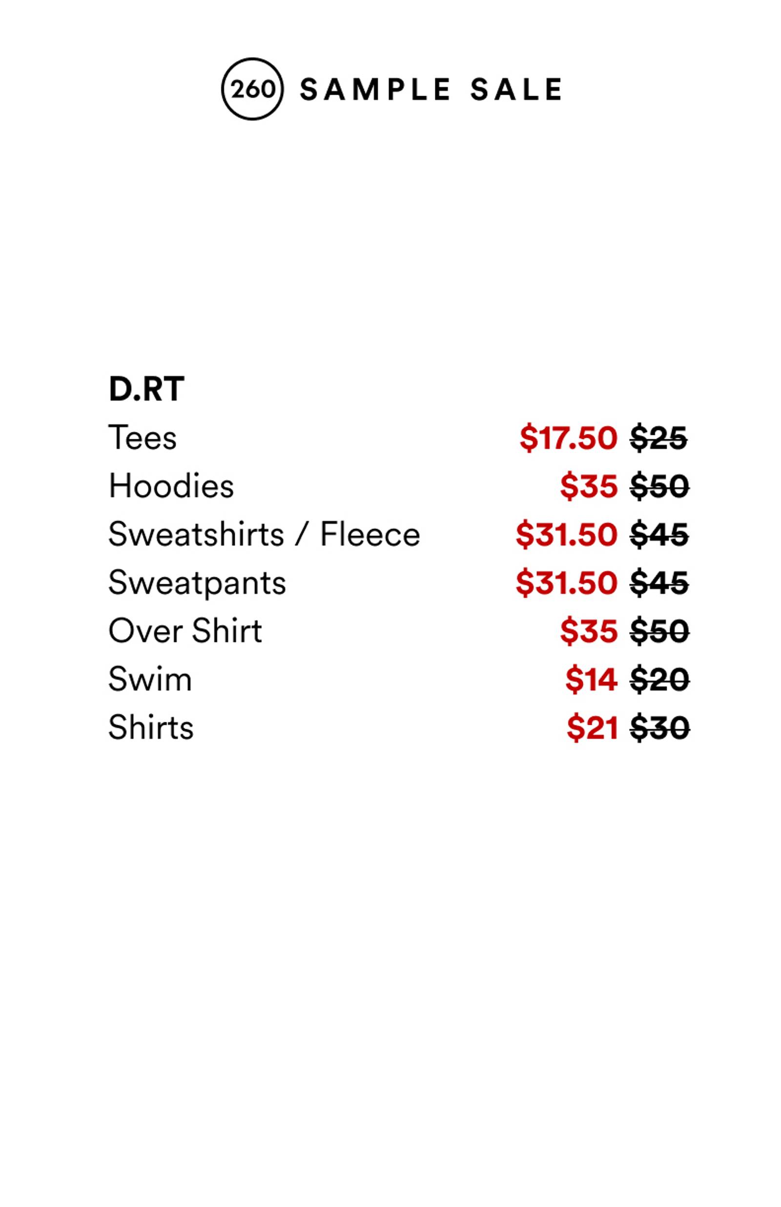 Price list