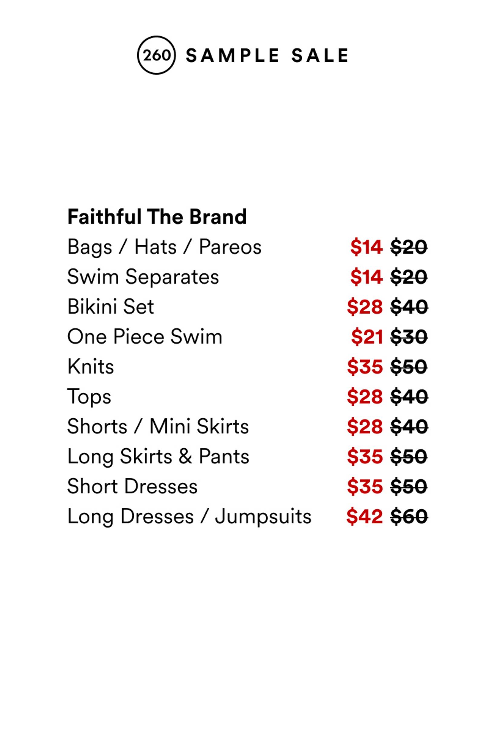 Price list