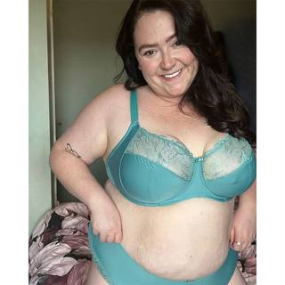 Flirtelle Emilie Full Cup Side Support Bra Mineral Blue as worn by @sarahselflovestyle