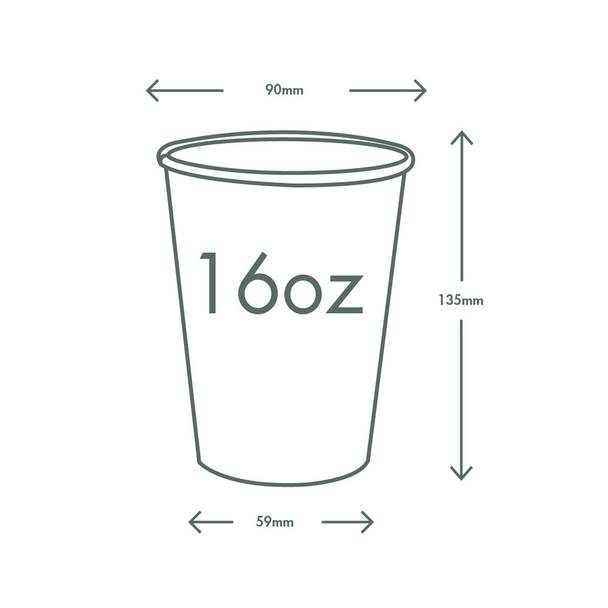 16oz (500ml) Coloured Cold Paper Cup - 89/90 Series