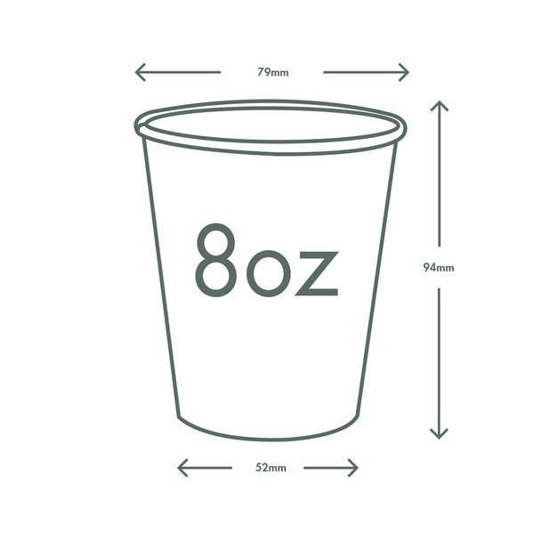 8oz (250ml) Feel Good Single Wall Coffee Cup - 79/80 Series