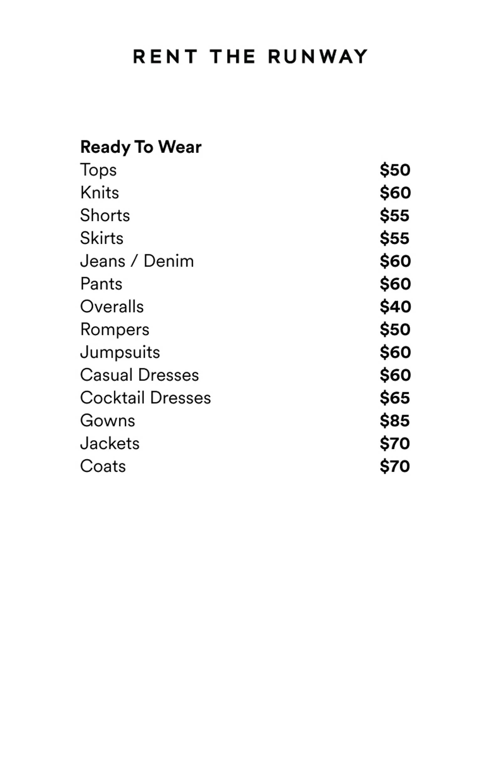 Price list