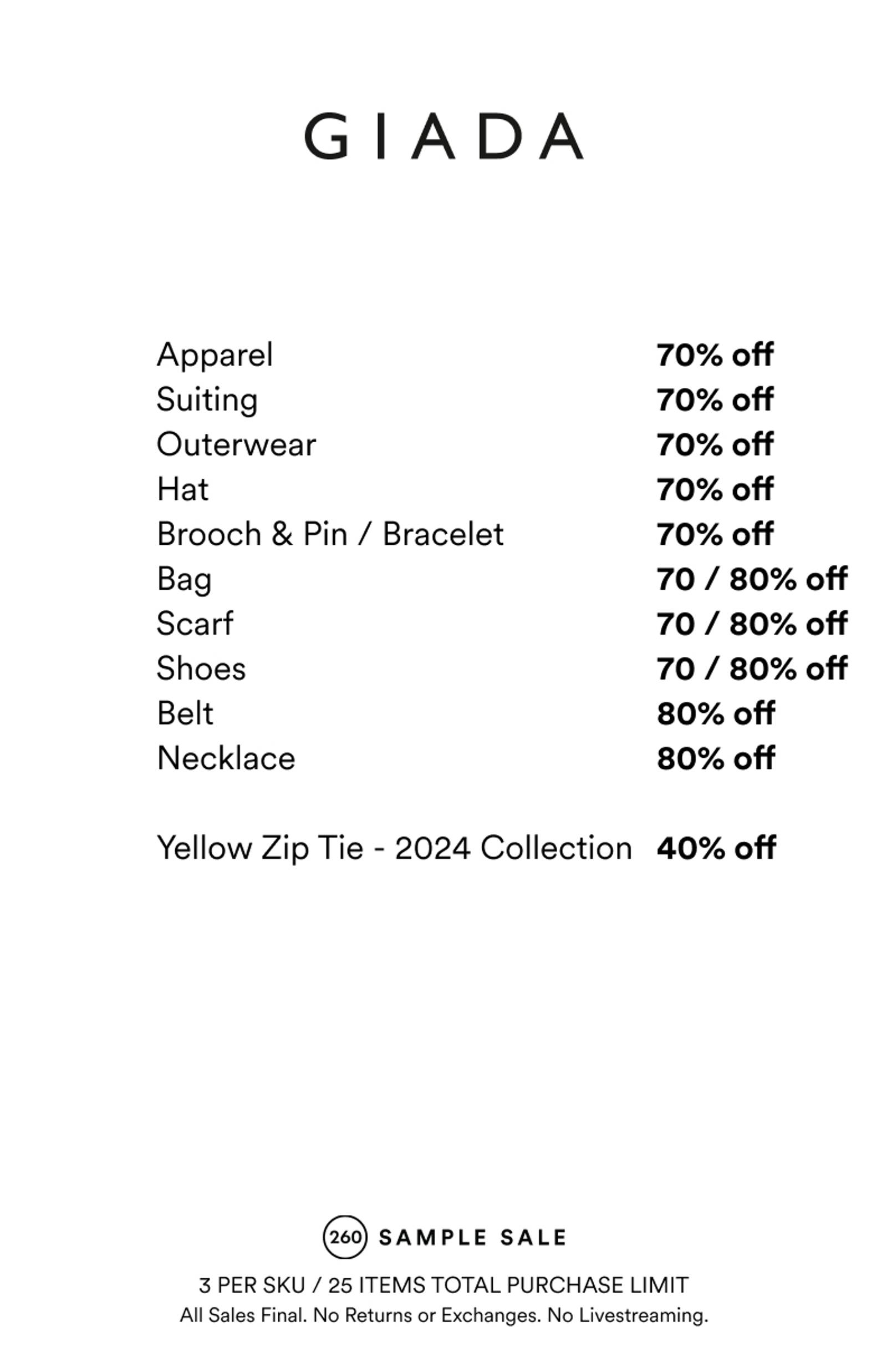 Price list
