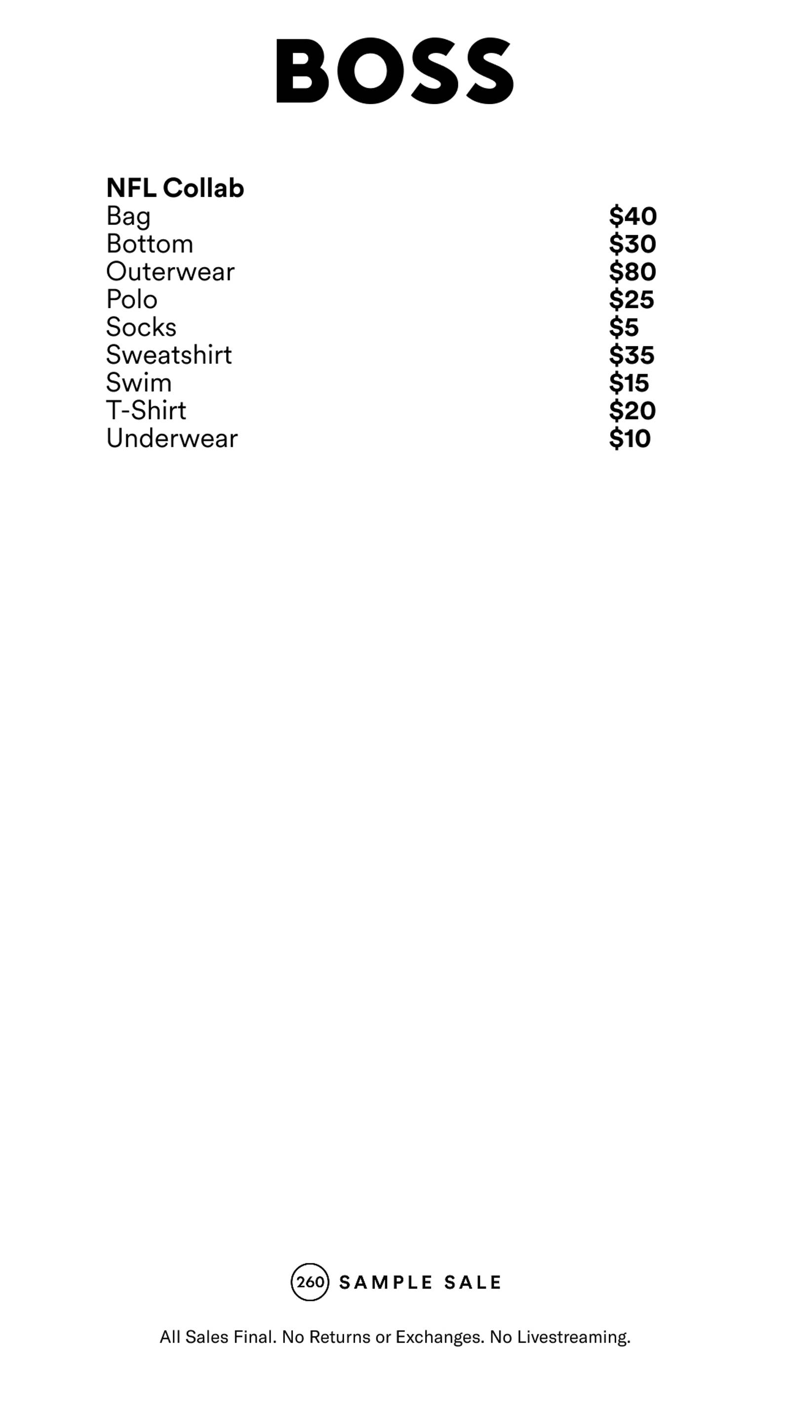 Price list
