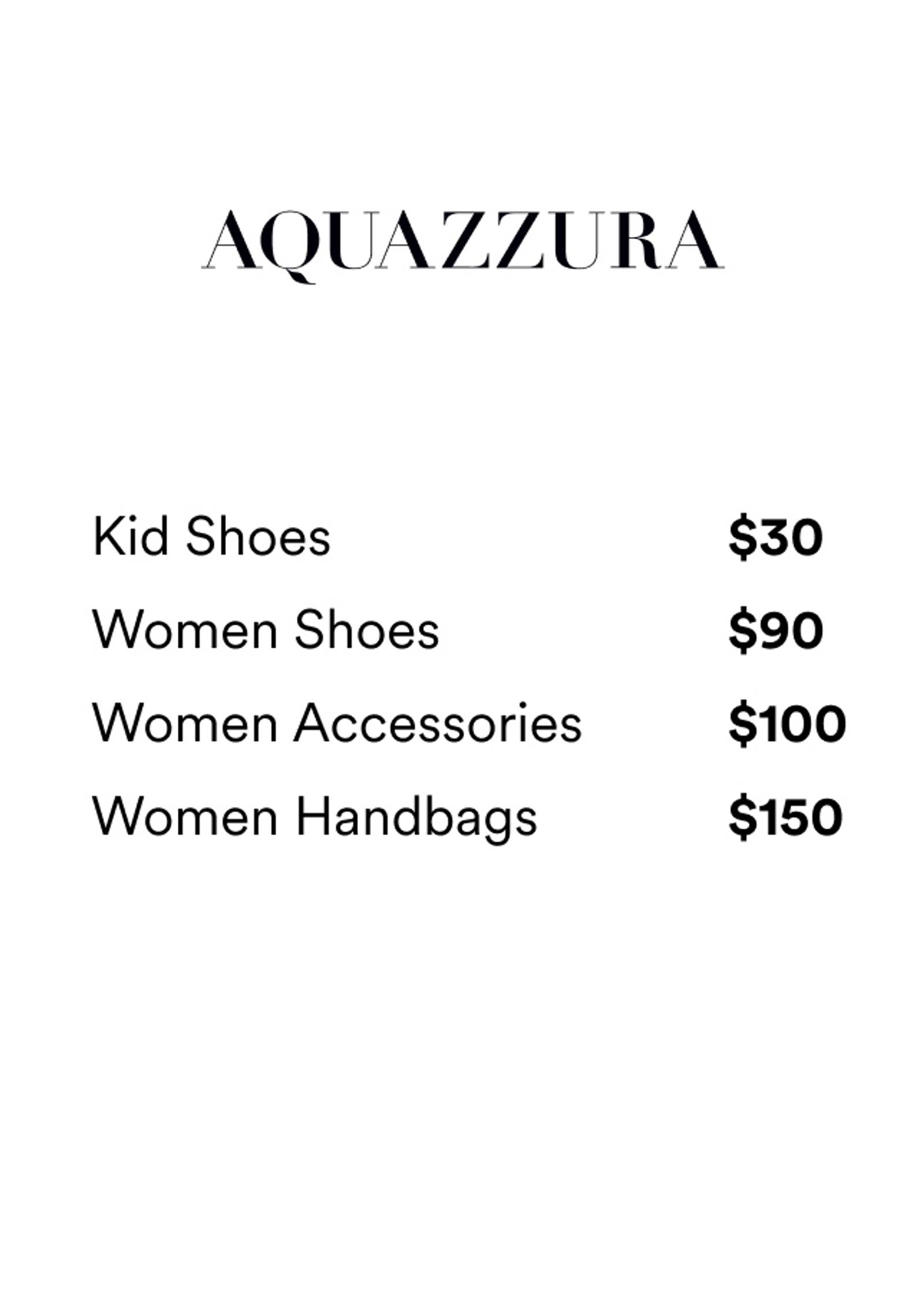Price list