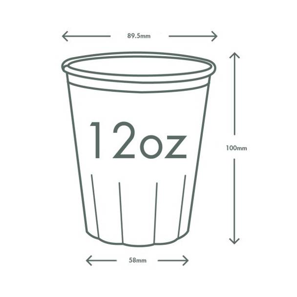 12oz (360ml) Coffee Cup - Plant Fibre - 89/90 Series