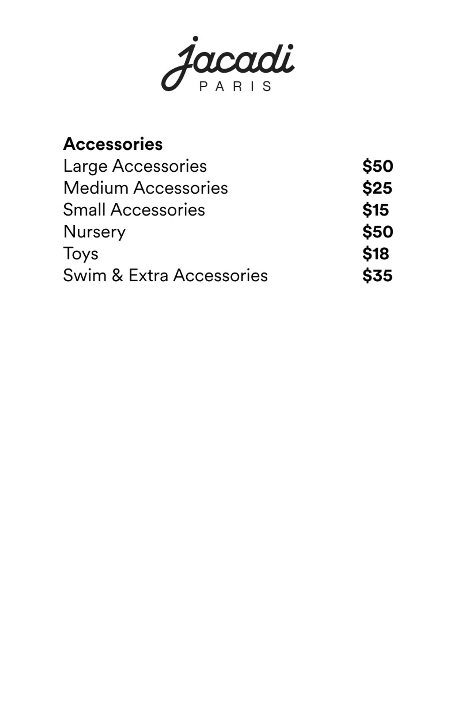 Price list