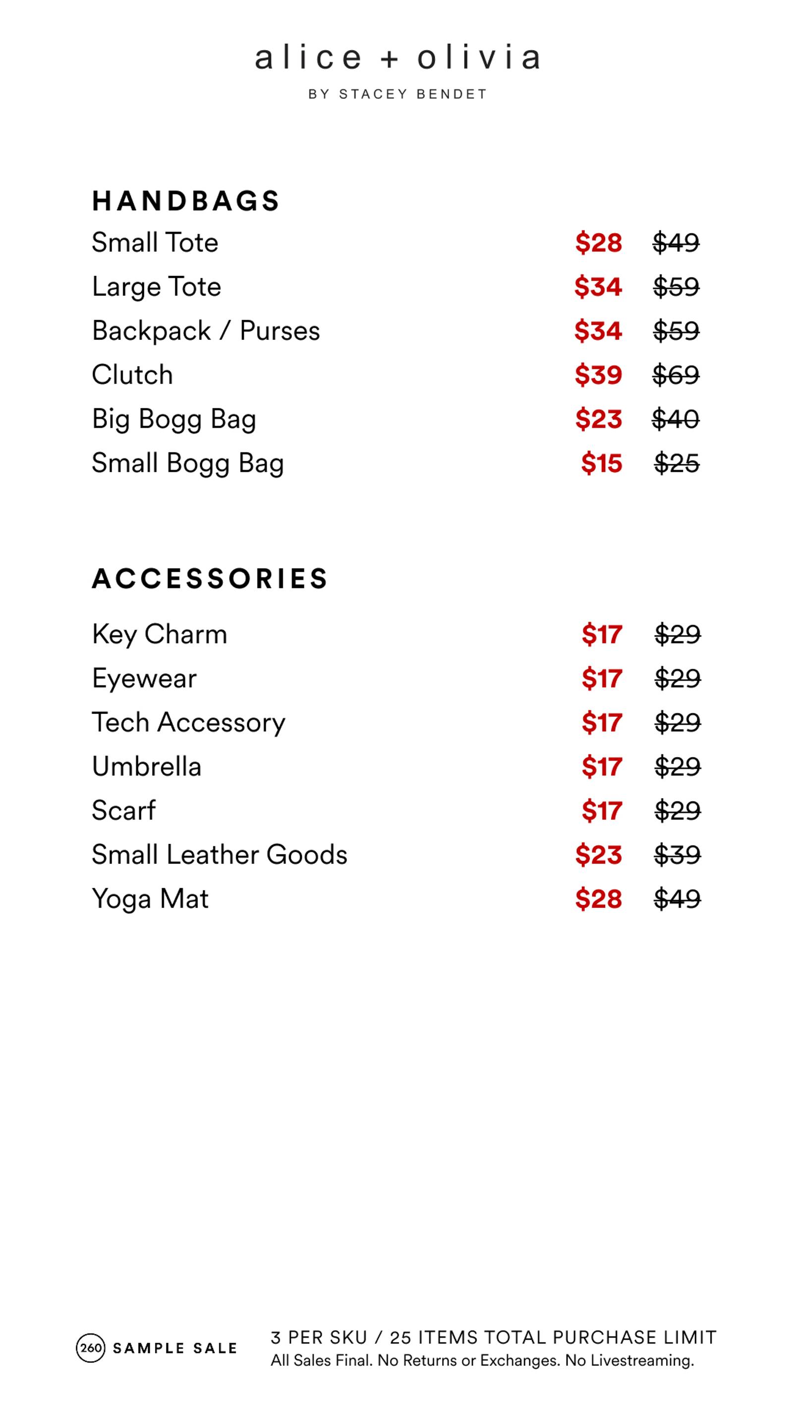 Price list