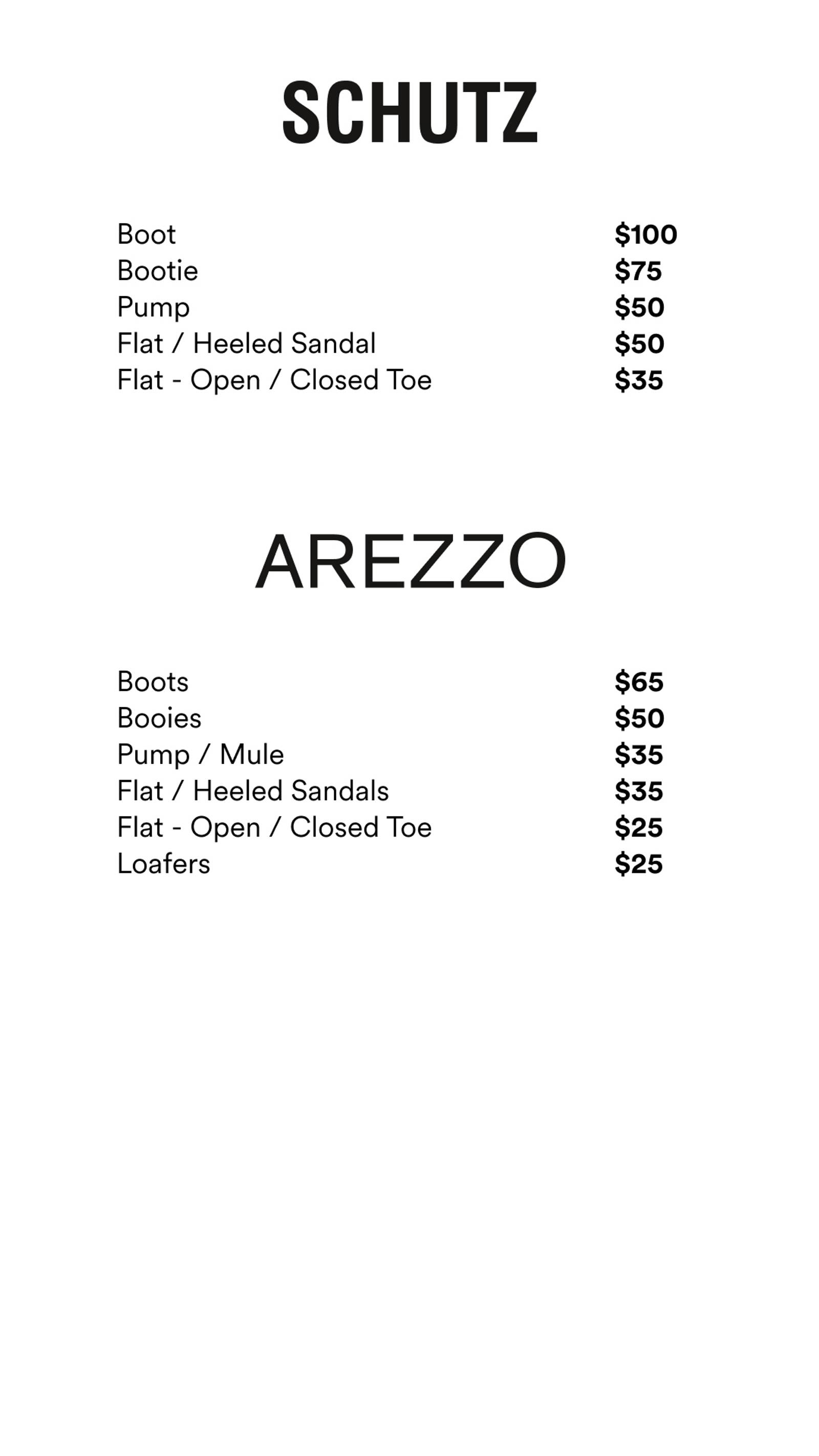 Price list