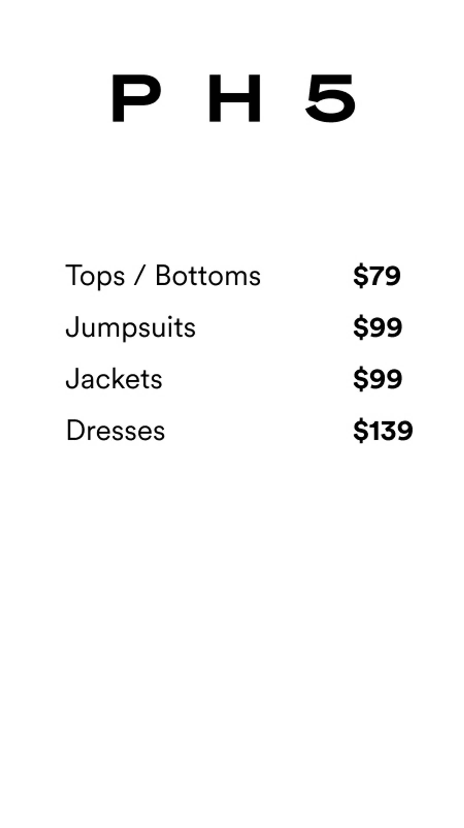 Price list