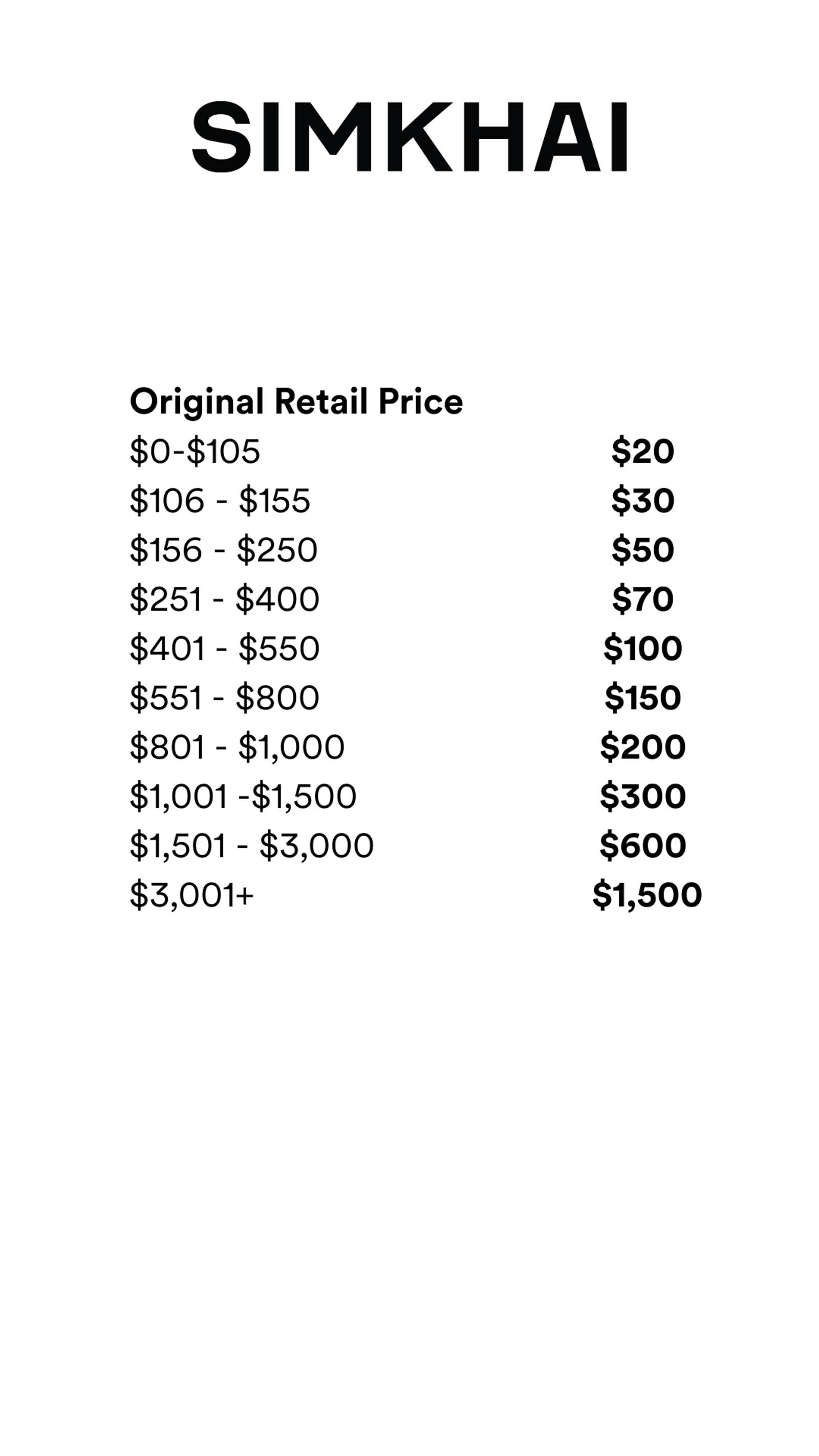 Price list