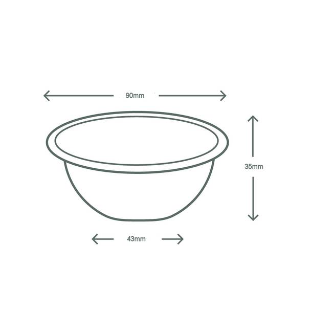 4oz (110ml) Bonnie Bowl - Plant Fibre - PFAS Free - White - 90 Series