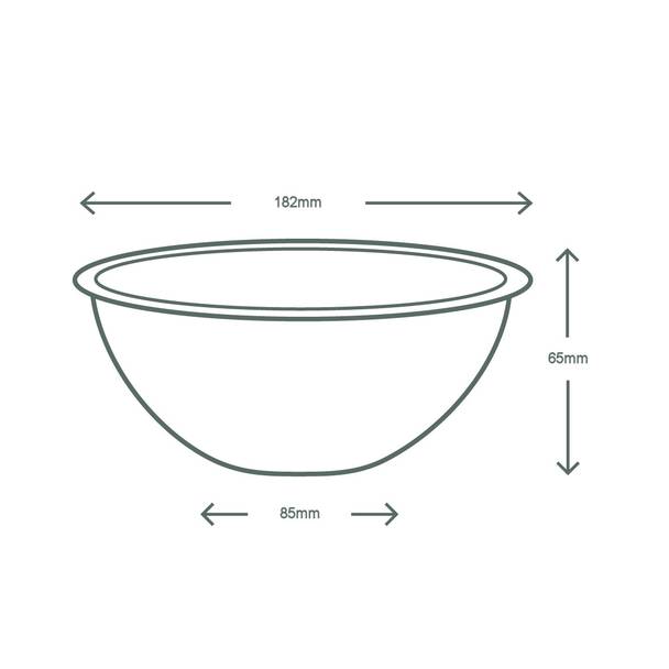 32oz (900ml) Bonnie Bowl - Plant Fibre - PFAS Free - White - 185 Series