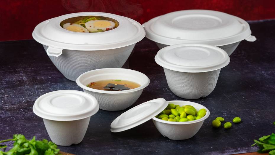 32oz (900ml) Bonnie Bowl - Plant Fibre - PFAS Free - White - 185 Series