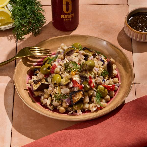 Vibrant Eggplant Caponata with Chickpeas & Olives