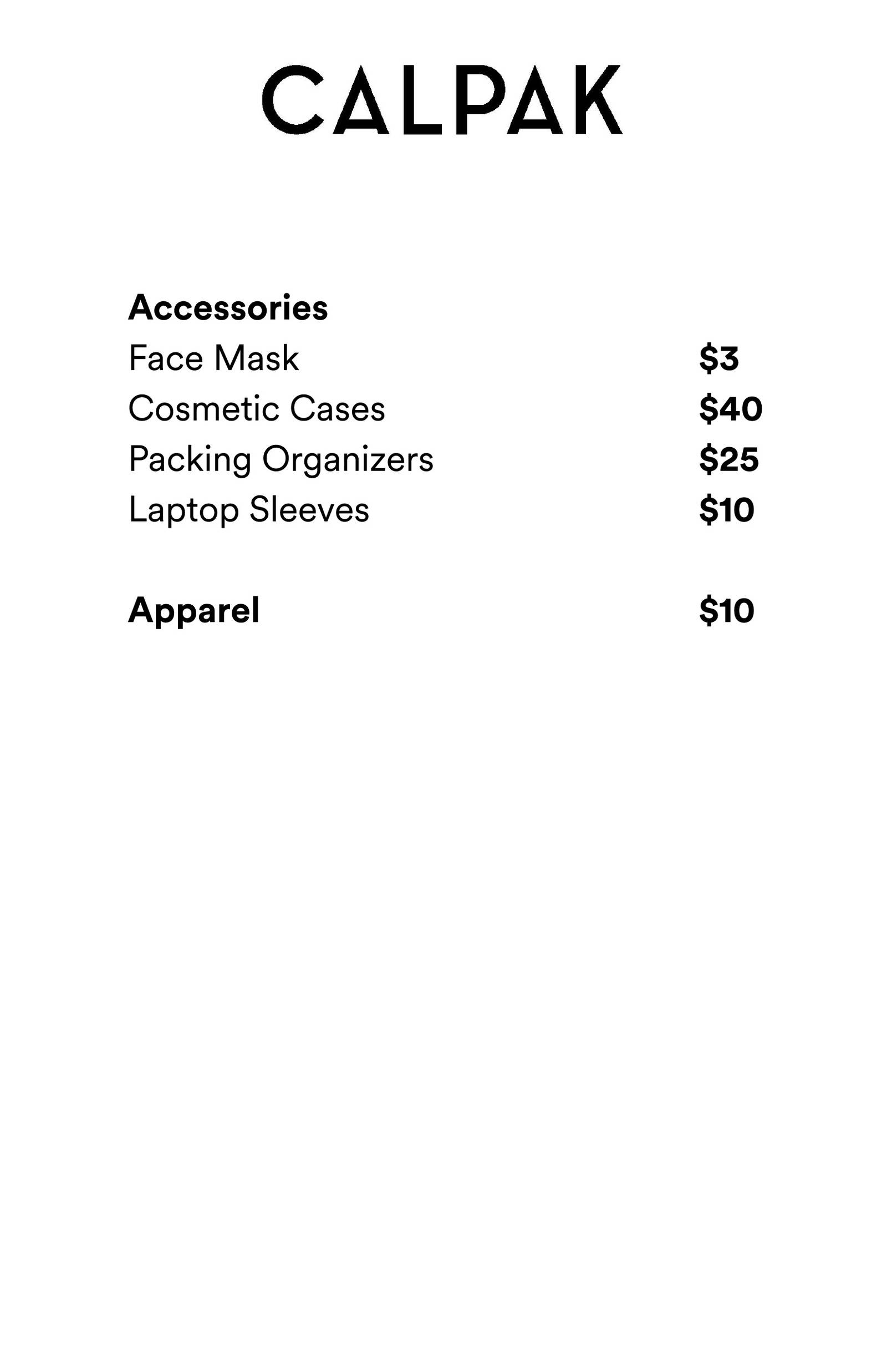 Price list