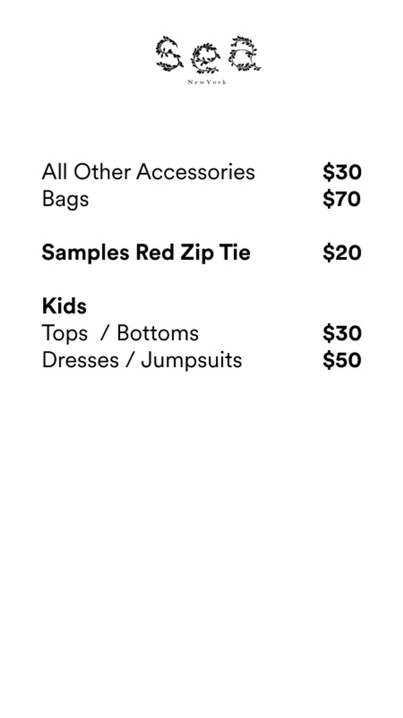 Price list