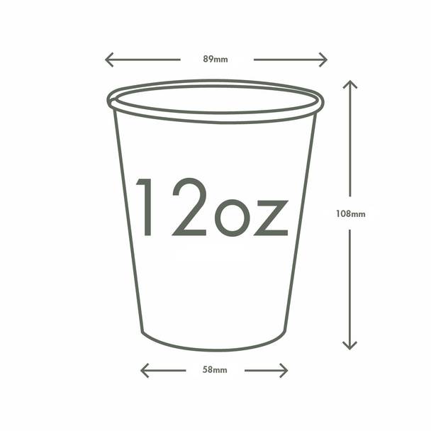 12oz (360ml) Feel Snug Single Wall Coffee Cup - PLA Lined Bamboo Paper - 89/90 Series
