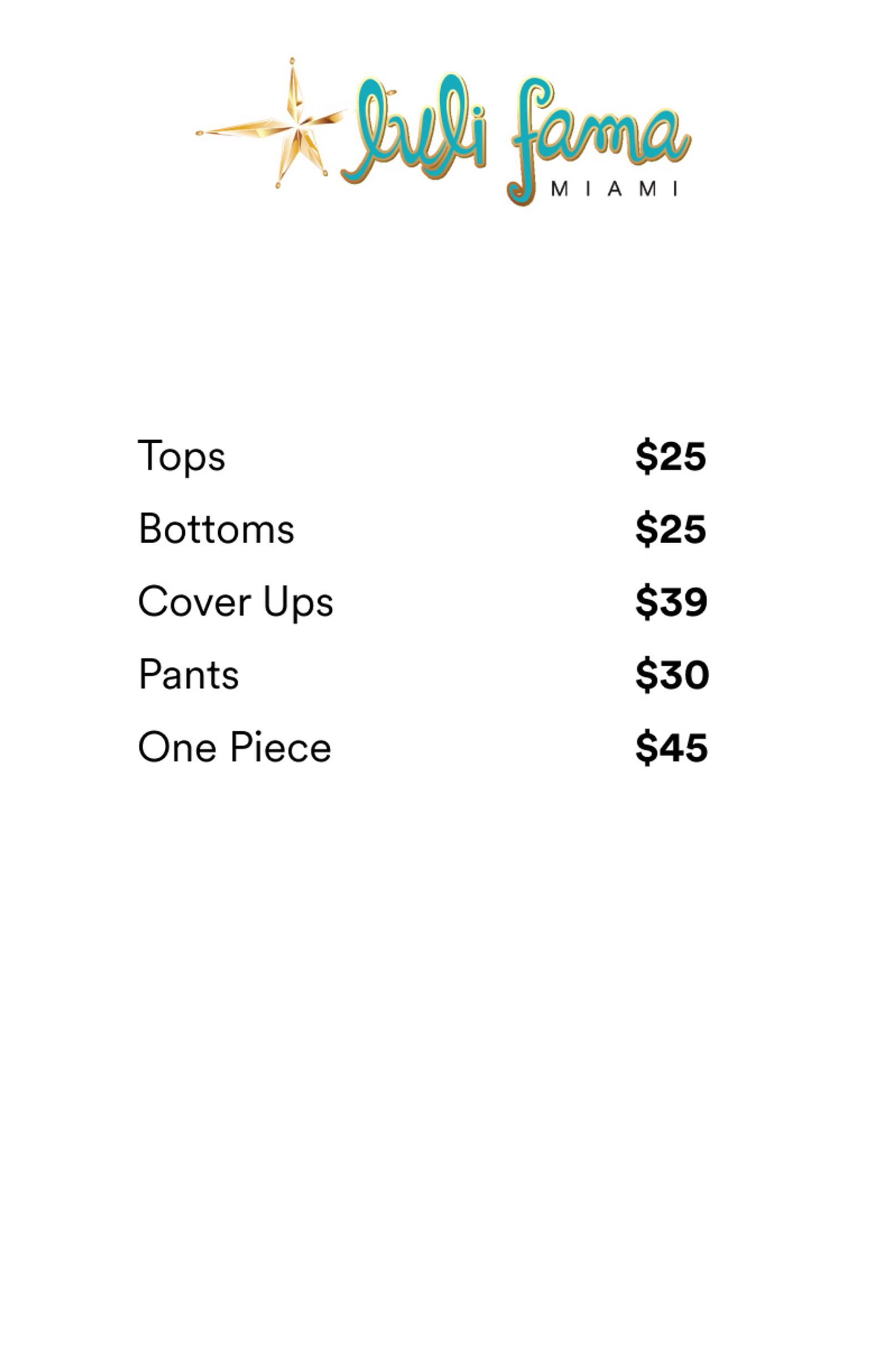 Price list