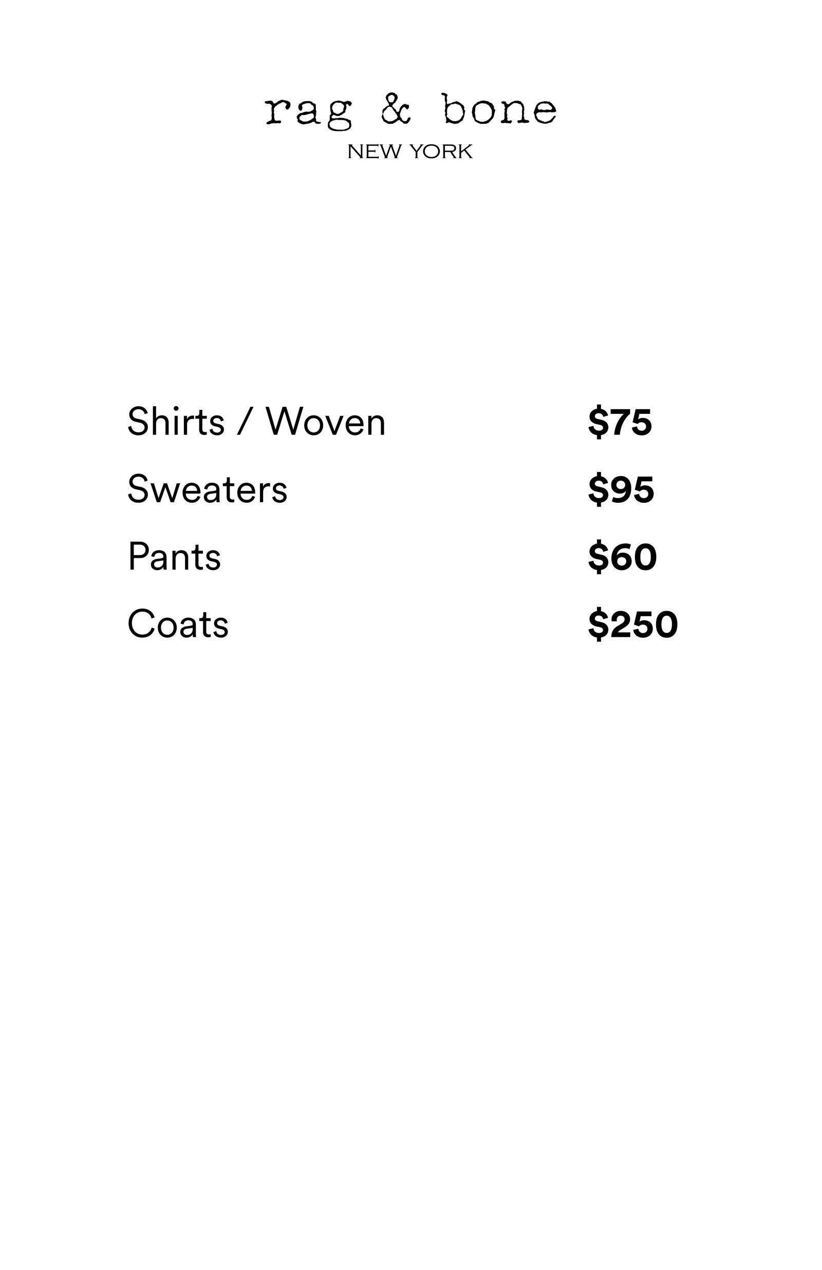 Price list