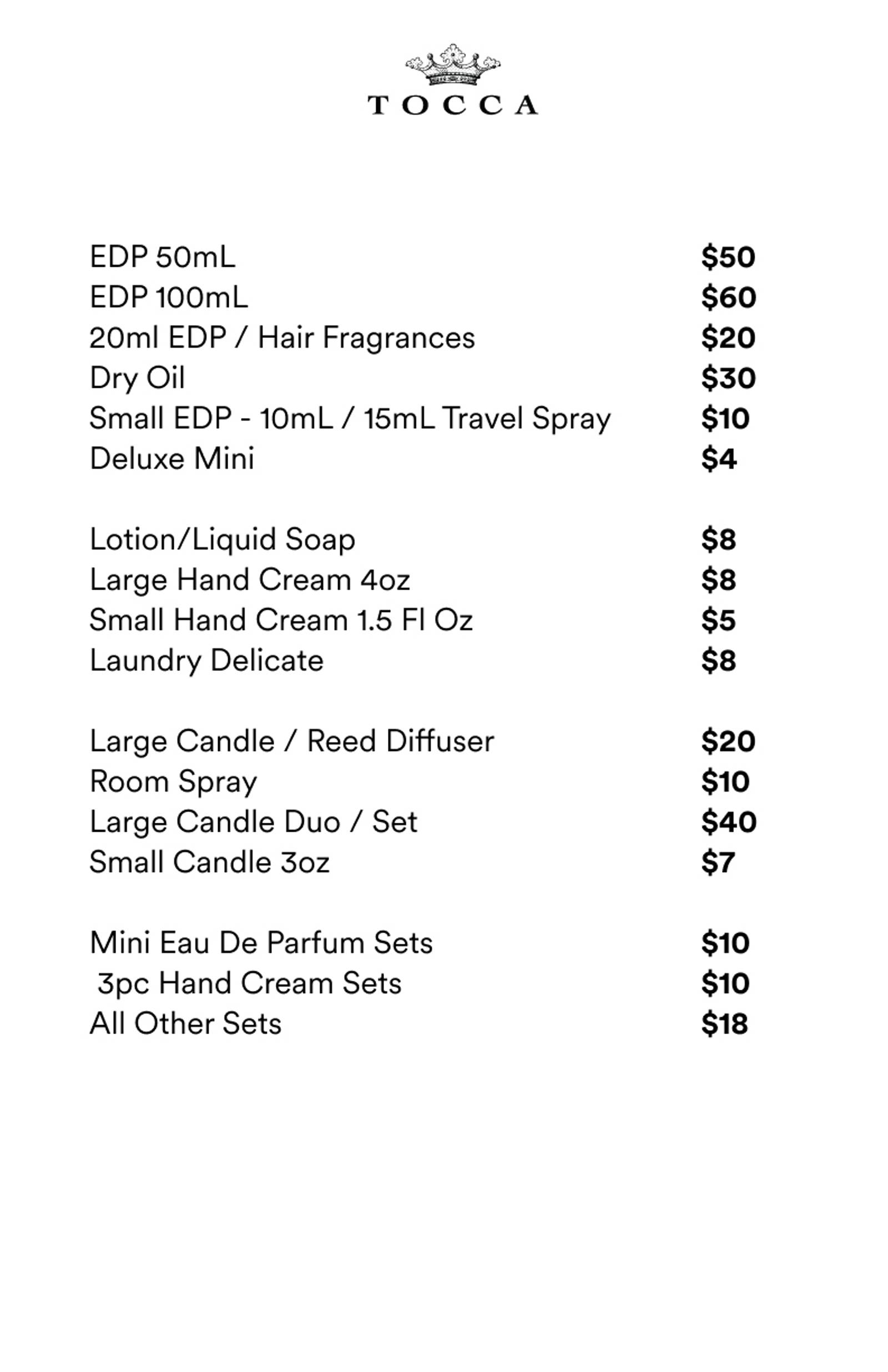 Price list