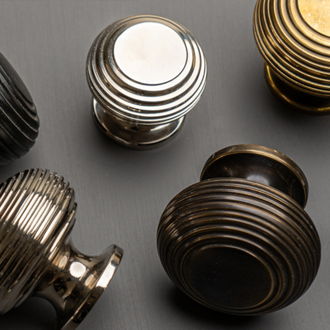 Solid Brass Reeded Door Knobs