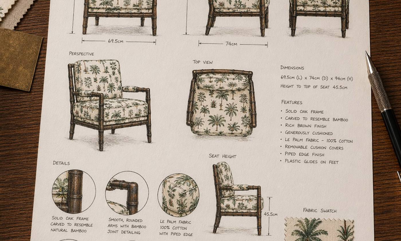 Indira Brown Bamboo Armchair (Le Palm)