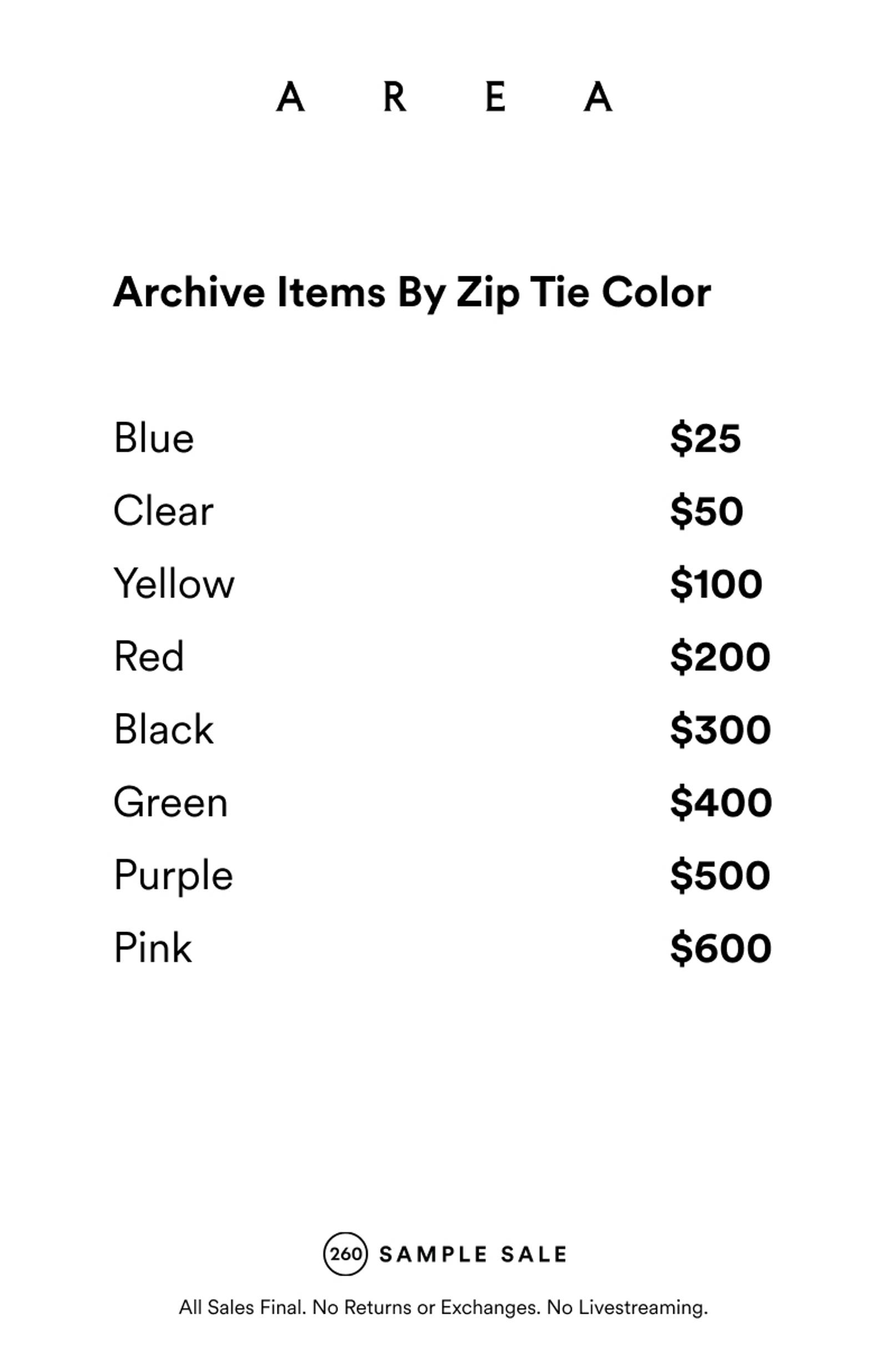 Price list