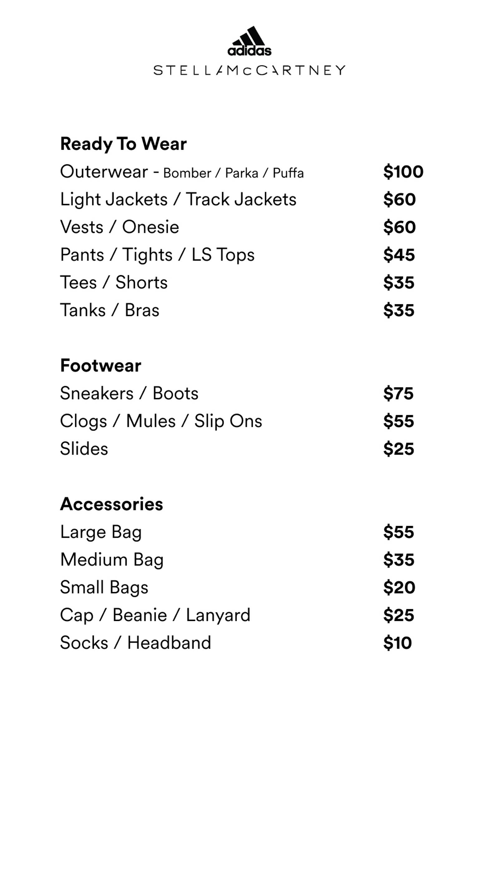 Price list