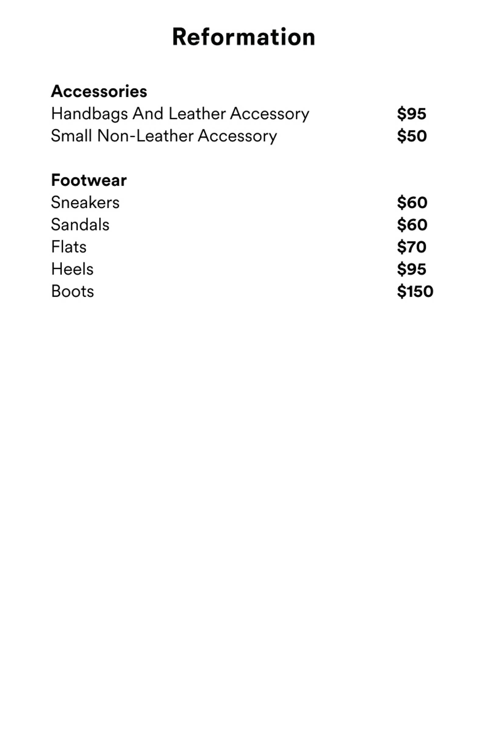 Price list